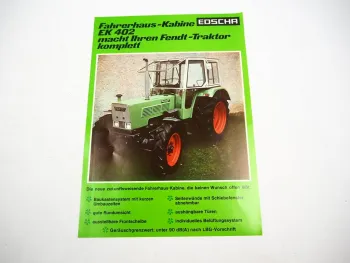 Orig. Prospekt Edscha EK 402 Kabine für Fendt Farmer 102S bis 108S 1976