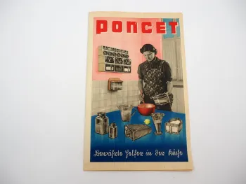 Orig. Prospekt Poncet Küchenhelfer Aufbewahrung Glas 1939 Eisen-Fuchs Stuttgart