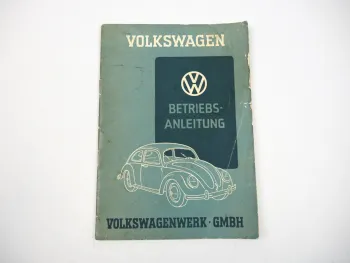 orig VW Käfer Typ 11 11a Betriebsanleitung 1950 Brezelkäfer