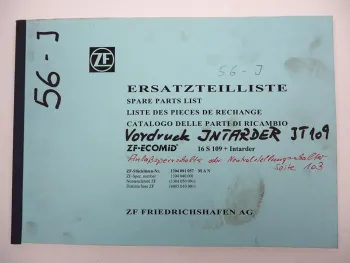 Orig. ZF 16 S 109 Ecomid Getriebe + Intarder Ersatzteilliste MAN Parts List 6/93
