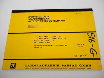 Orig ZF 4 WG-65 II Hydromedia Getriebe Ersatzteilliste Schopf Parts List 10/1989