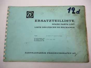 Orig ZF 5 K-90 GP Allklauen Getriebe Ersatzteilliste Daimler-Benz Parts List 78