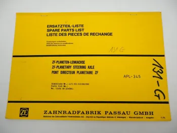 Orig ZF APL-345 Planetenlenkachse Ersatzteilliste Caterpillar Parts List 11/1984