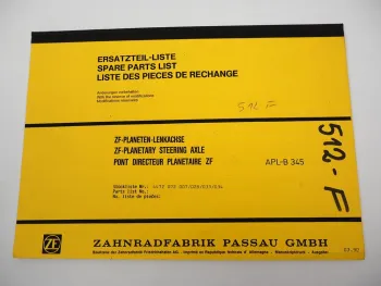 Orig ZF APL-B 345 Planetenlenkachse Ersatzteilliste Caterpillar Parts List 03/90