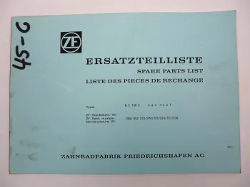 Orig. ZF Ecomid 6 S 150 C Getriebe Ersatzteilliste van Hool Parts List 04/1988