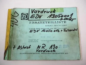Orig. ZF Ecosplit 16 S 150 Getriebe Ersatzteilliste MAN Spare Parts List 10/88