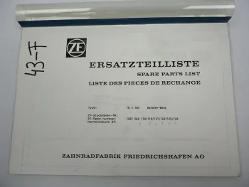 Orig. ZF Ecosplit 16 S 160 Getriebe Ersatzteilliste Daimler Benz Parts List 1/88