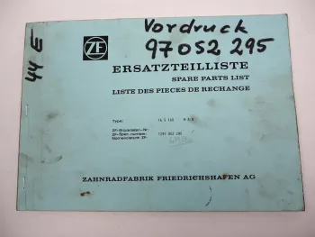 Orig. ZF Ecosplit 16 S 160 Getriebe Ersatzteilliste MAN Spare Parts List 10/86