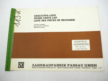 Orig ZF RPL-B 24/C Achsteile Ersatzteilliste Sennebogen Spare Parts List 09/1984
