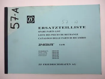 Orig. ZF S 6-90 Ecolite Getriebe Ersatzteilliste DAF SB 2305 Bus Parts List 2/92