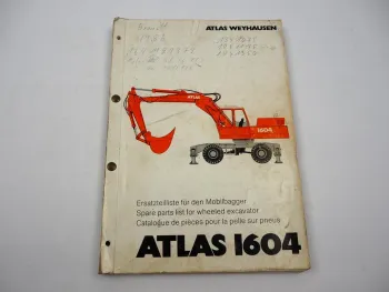 Original Atlas 1604M Bagger Ersatzteilliste Parts List Schaltplan Elektrik 1988