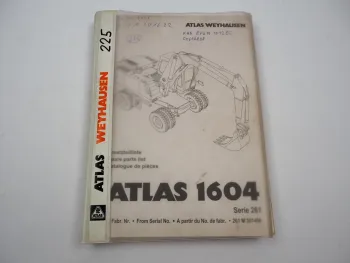 Original Atlas 1604M Serie 261 Bagger Ersatzteilliste Parts List 2000