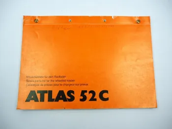 Original Atlas 52C Radlader Ersatzteilliste Parts List Catalogue de pieces 1989