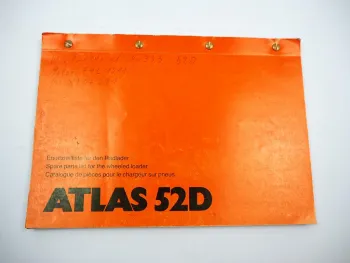 Original Atlas 52D Radlader Ersatzteilliste Parts List Catalogue de pieces 1991