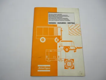 Original Atlas Copco XAS 55 65 75 Dd Kompressor Ersatzteilliste Parts List 1995