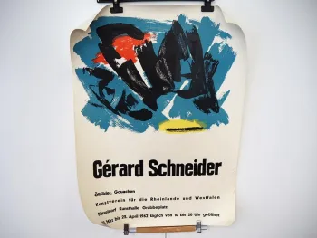 Original Ausstellung Plakat Gerard Schneider Kunstverein Rheinland Düsseldorf 1962