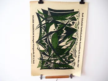 Original Ausstellung Plakat Ruth Schefold Galerie Maercklin Stuttgart 1967
