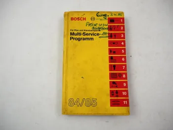 Original Bosch Multi Service Programm Katalog für PKW Elektrik 1984/85
