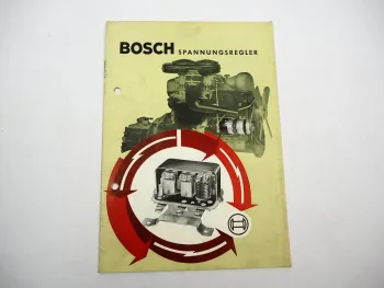 Original Bosch Spannungsregler Handbuch mit PKW Fahrzeug-Übersicht 1957