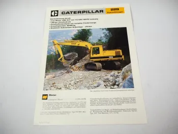 Original Caterpillar 229 Hydraulikbagger Prospekt mit technischen Daten 1987