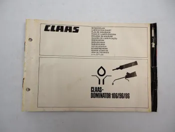 Original Claas Dominator 86 96 106 ST Mähdrescher Schmierplan 1983