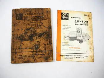 Original Claas Junior Automatic Mähdrescher Betriebsanleitung Wartung 1964