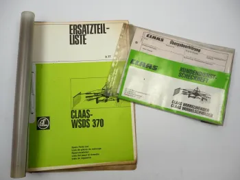Original Claas WSDS370 Wirbelschwader Ersatzteilliste Parts List Scheckheft 1977