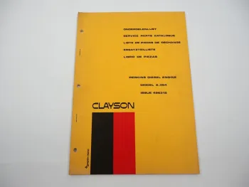Original Clayson Perkins 6.354 Dieselmotor Ersatzteilliste Parts List 1970