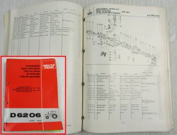 Original Deutz D 6206 Traktor Ersatzteilliste ab Fg. 75610001 von 10/1980