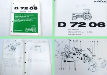 Original Deutz D 7206 Traktor Ersatzteilliste 1975 Parts List D7206