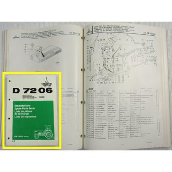 Original Deutz D 7206 Traktor Ersatzteilliste 1978 Ersatzteilkatalog Parts List