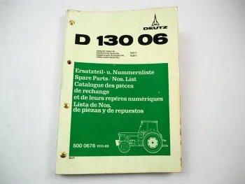 Original Deutz D13006 Schlepper Ersatzteilliste Teilenummernliste 1977