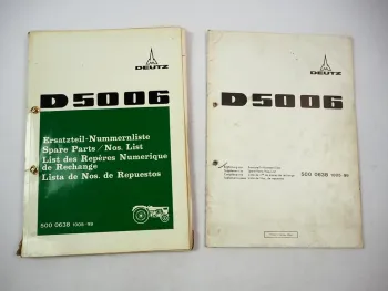Original Deutz D5006 Schlepper Ersatzteilliste Ersatzteilkatalog 1972