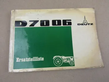 Original Deutz D7006 Schlepper Ersatzteilliste Ersatzteilkatalog von 1970