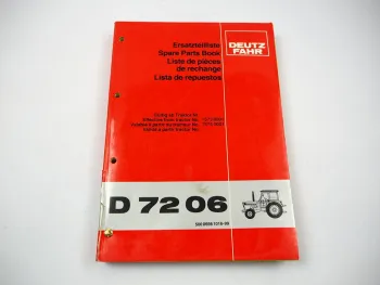 Original Deutz D7206 Traktor ab Fg. 75730001 Ersatzteilliste Ersatzteilkatalog 1980