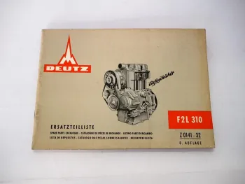 Original Deutz F2L 310 Motor Ersatzteilliste Bildkatalog Spare Parts List 1965