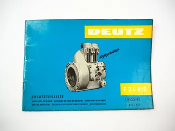 Original Deutz F2L 812 Motor Ersatzteilliste Bildkatalog Ersatzteilkatalog 1963