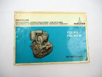 Original Deutz F2L 912 912W Motor Ersatzteilliste Bildkatalog Parts List 1975