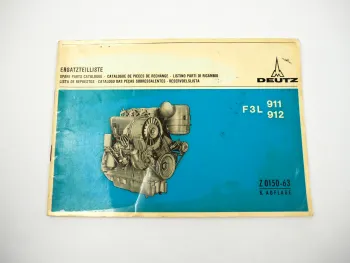 Original Deutz F3L 911 912 Motor Ersatzteilliste Parts List Bildkatalog 1972