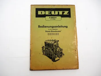 Original Deutz F4L F6L A4L A6L 514 Dieselmotor Betriebsanleitung Wartung 1960er