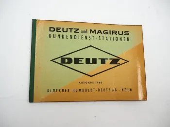 Original Deutz & Magirus Kundendienst Stationen Deutschland 1960