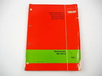 Original Deutz MH650S Maishäcksler Werkstatthandbuch Reparaturanleitung 1980