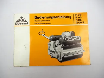 Original Duomat R 75 80 85 90B Tandem Vibrationswalze Betriebsanleitung Wartung