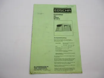 Original Edscha EK 4013 Fahrerhaus Kabine für Schlepper Ersatzteilliste 1975