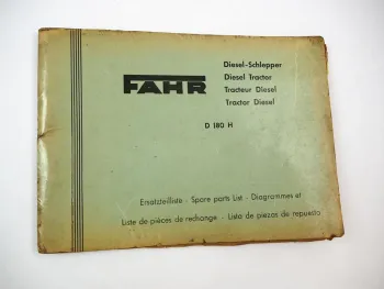 Original Fahr D180H Dieselschlepper mit Motor AKD112Z Ersatzteilliste 1955