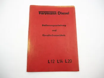 Original Farymann Diesel L 12 14 20 Motor Betriebsanleitung Ersatzteilliste 1974
