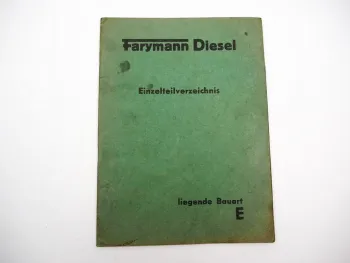Original Farymann Dieselmotor Typ E liegende Bauart Ersatzteilliste 1956
