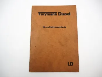 Original Farymann LD Dieselmotor 1 Zylinder Ersatzteilliste 1958