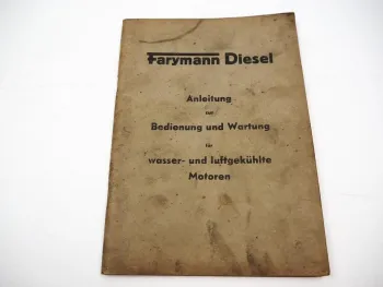 Original Farymann Typ D G E Dieselmotor Betriebsanleitung Wartung & Instandhaltung