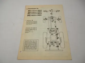 Original Fendt Farmer 200 S V 203 P V FL/FLA Schlepper Schmier- und Wartungsplan